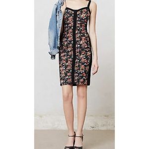 Bailey 44 Black Motif Floral Ruched Ponte Dress